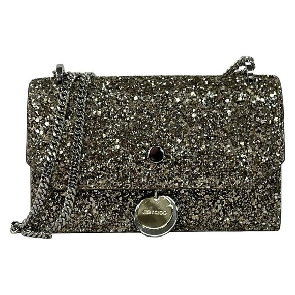 JIMMY CHOO - Gold Glitter Shoulder Bag